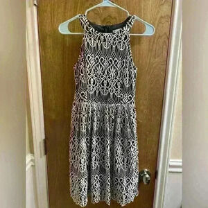 Altar’d State Sleeveless A-line Cream Laced Dress with Black Lining Size XS